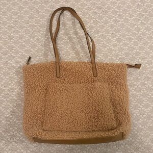 Sonoma Tan Shearling Tote Bag
